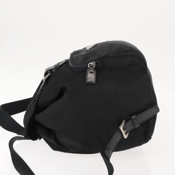 PRADA Backpack Nylon Black Silver Auth 121320 main image 9